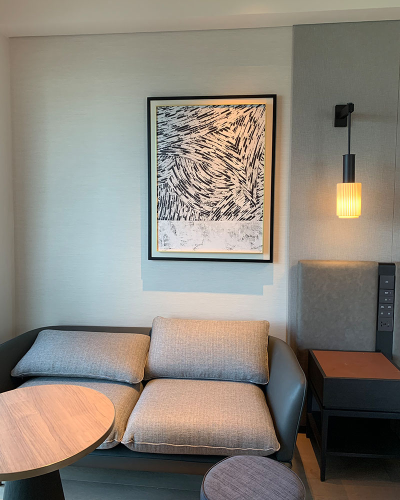 黑白画墙面装饰，广州新世界酒店